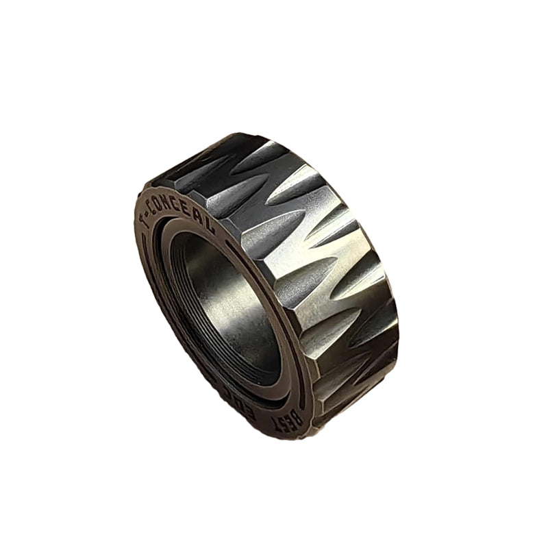 Dual Function Stainless Steel Motorcycle Tire Fidget Ring