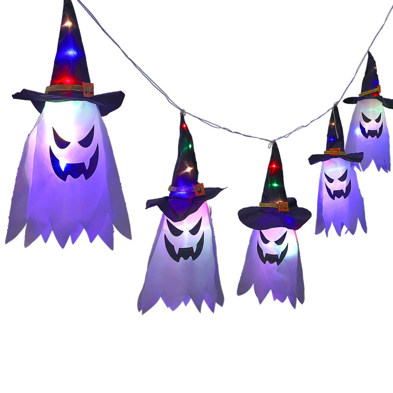 Halloween Hanging Lighted Glowing Witch Hat