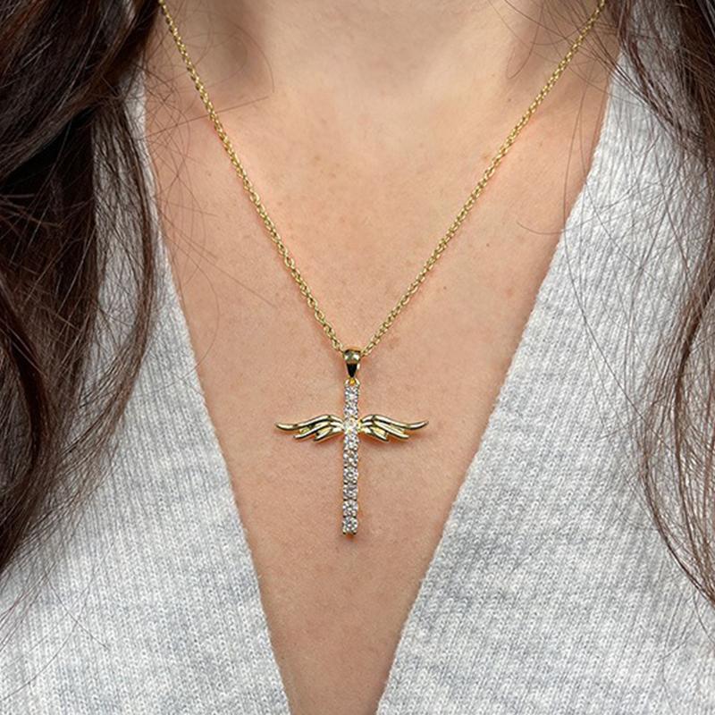 Cross Wing Pendant Necklace