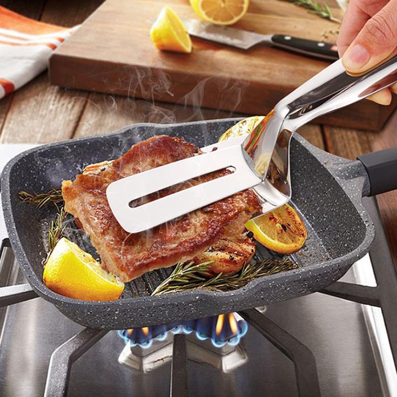 Multifunctional Frying Spatula Steak Clip Double-Sided  Shovel Clip - 304 Stainless Steel