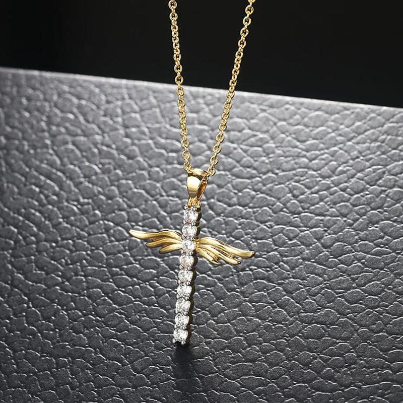 Cross Wing Pendant Necklace