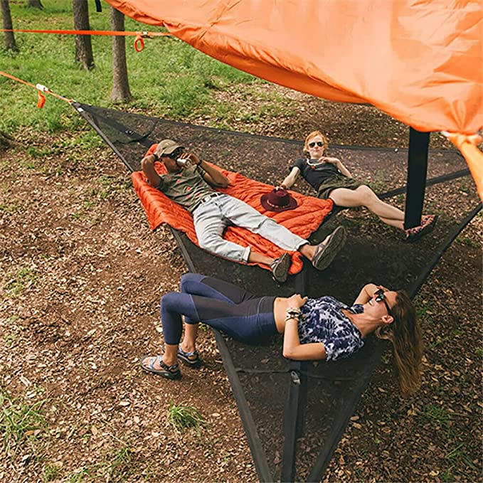 Multi Person Portable Hammock 3 Point Aerial Camping Outdoor Triangle Hammock Backyard